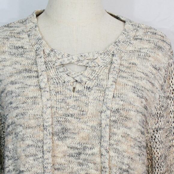 Style & Co. Lace up Front Boho Retreat Knit Sweater Size M - Picture 4 of 10